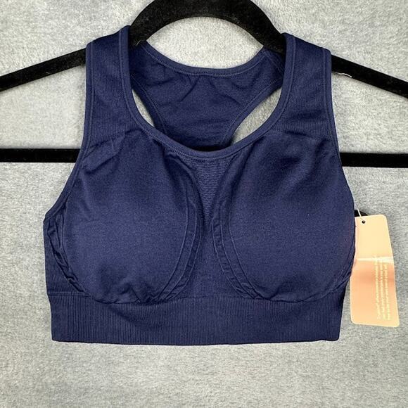 True Kind Bra Womens Large Navy Daily Comfort Reactivate Sports Padded Stretch - Picture 1 of 8
